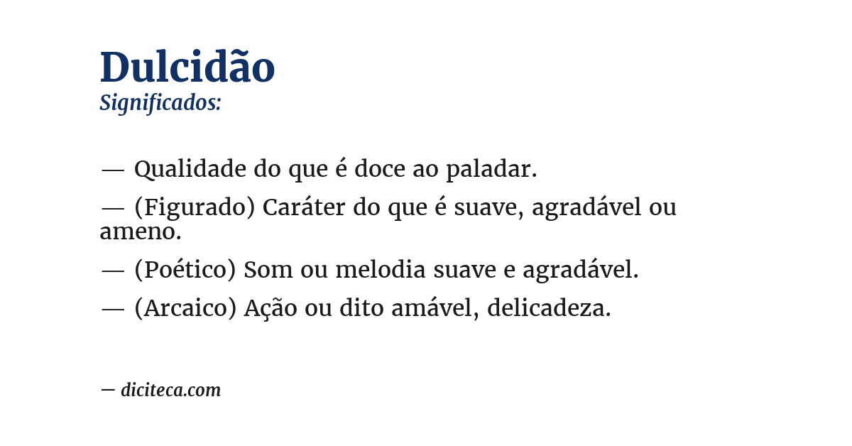 Significado de dulcidão