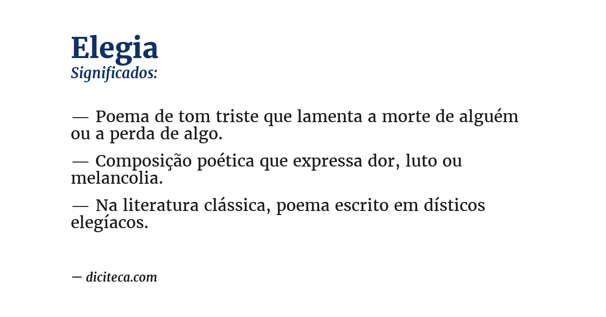 Significado de elegia