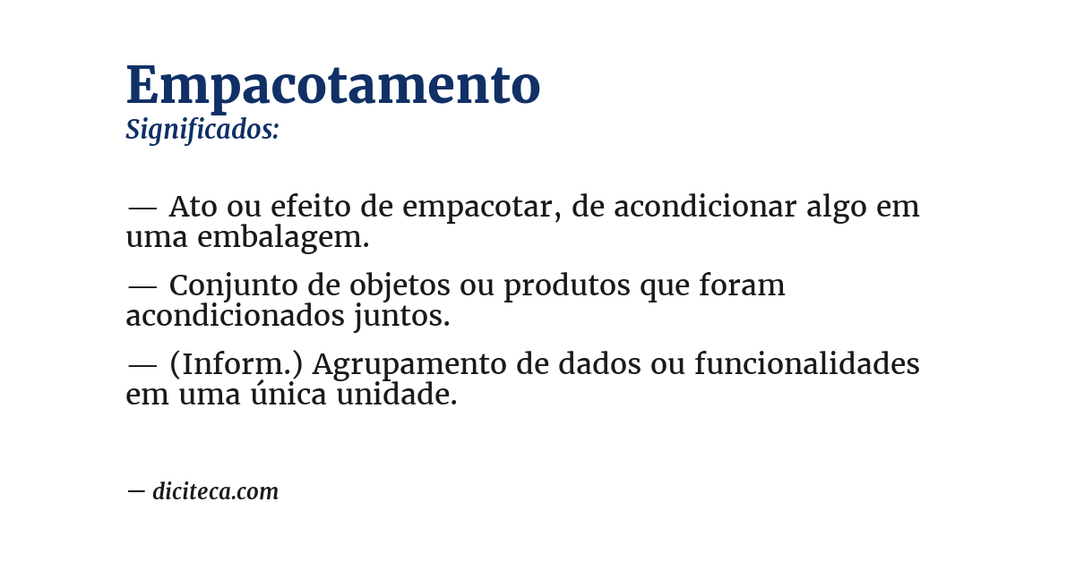 Significado de empacotamento
