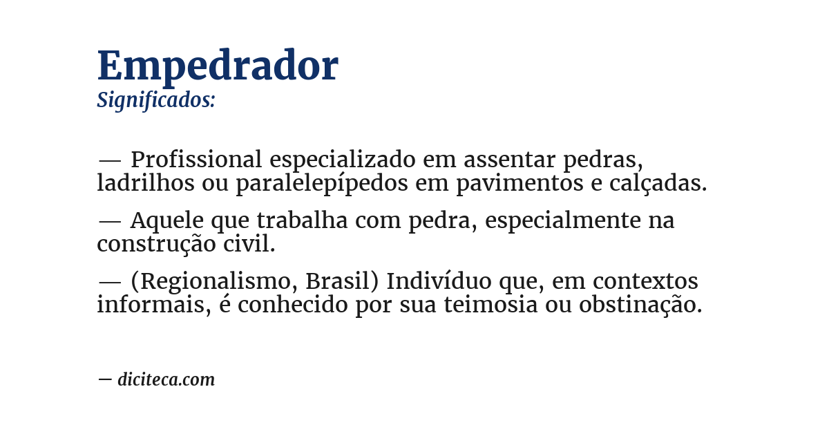 Significado de empedrador