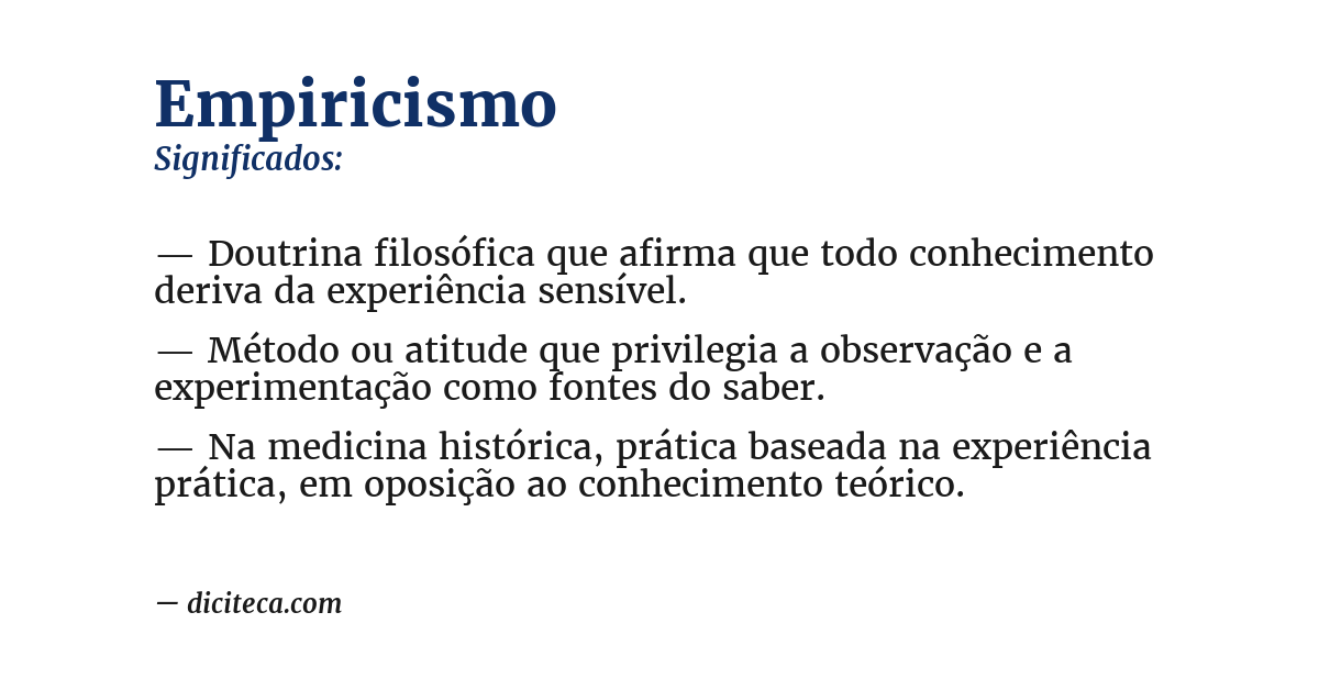 Significado de empiricismo