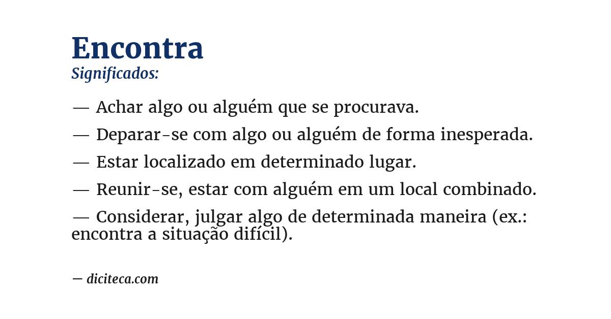 Significado de encontra
