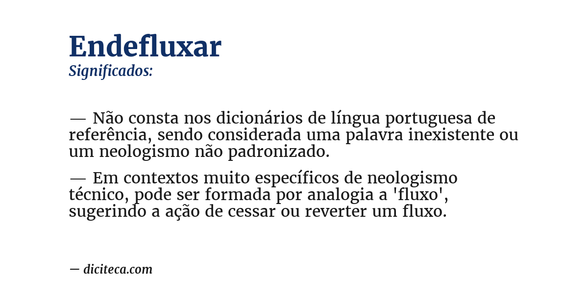 Significado de endefluxar