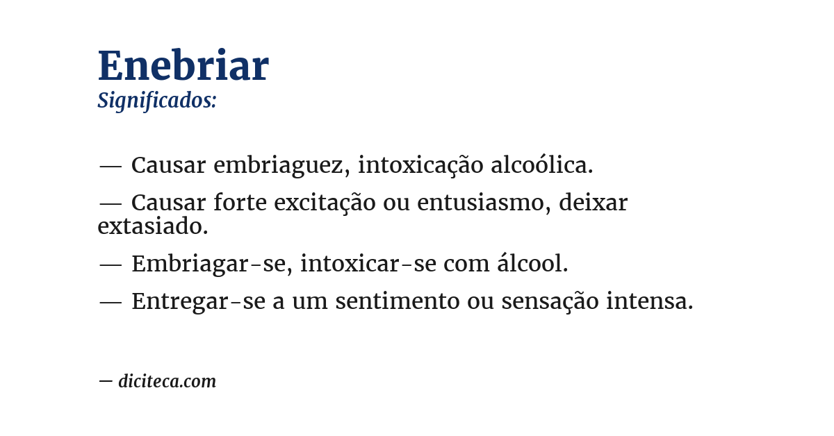 Significado de enebriar