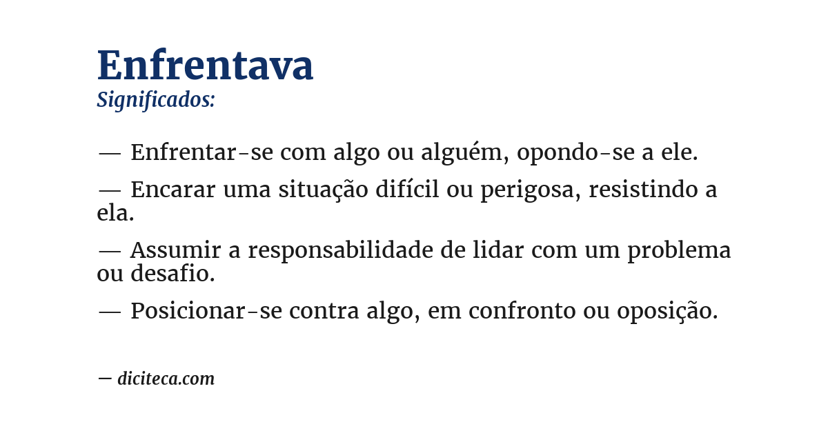 Significado de enfrentava