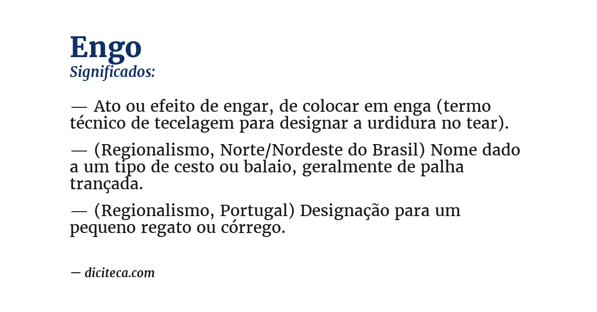 Significado de engo