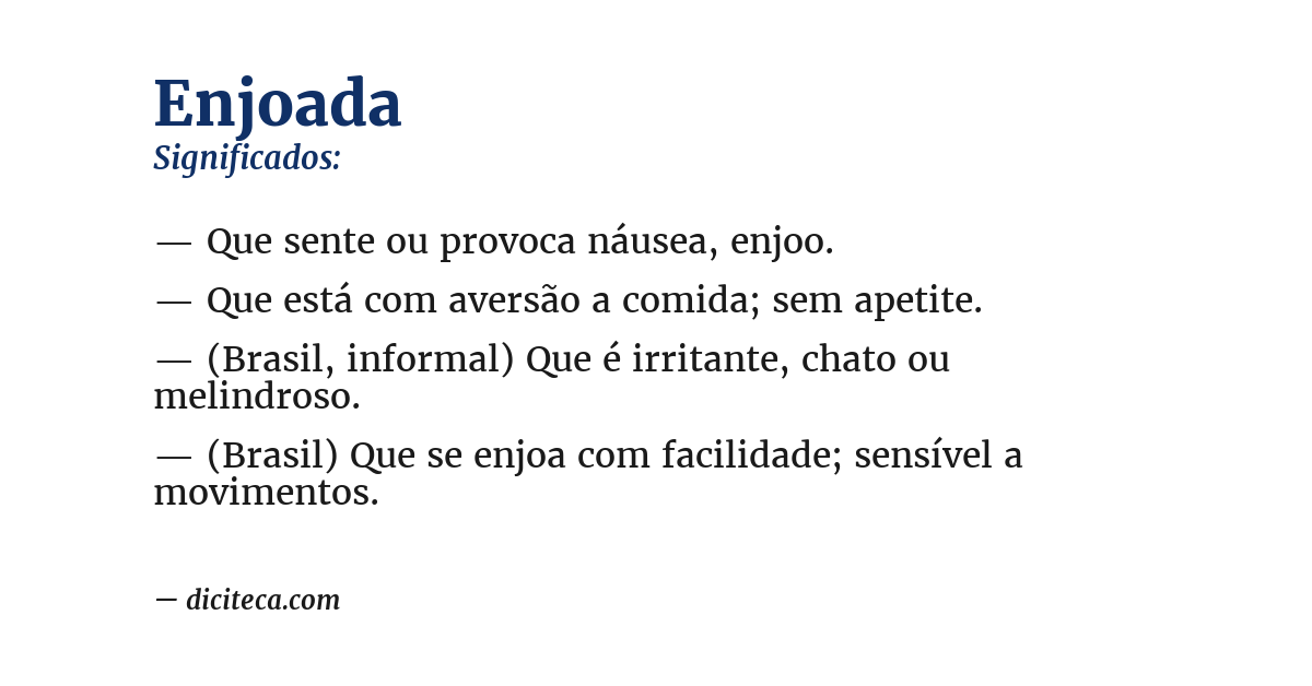 Significado de enjoada