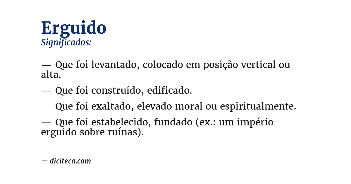 Significado de erguido