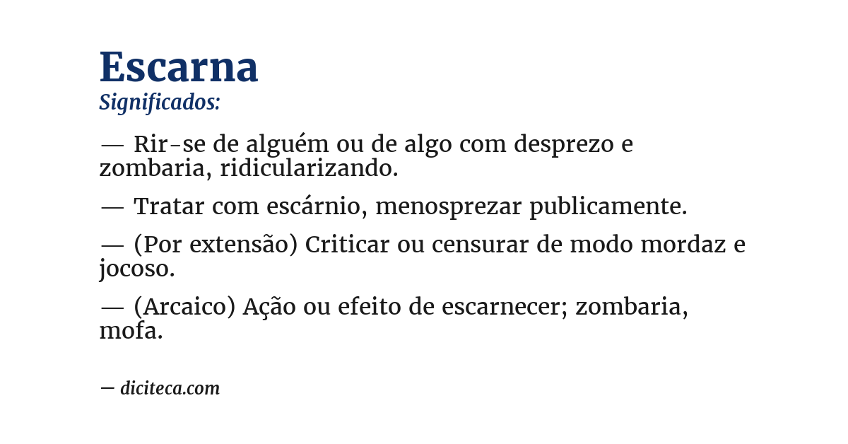 Significado de escarna