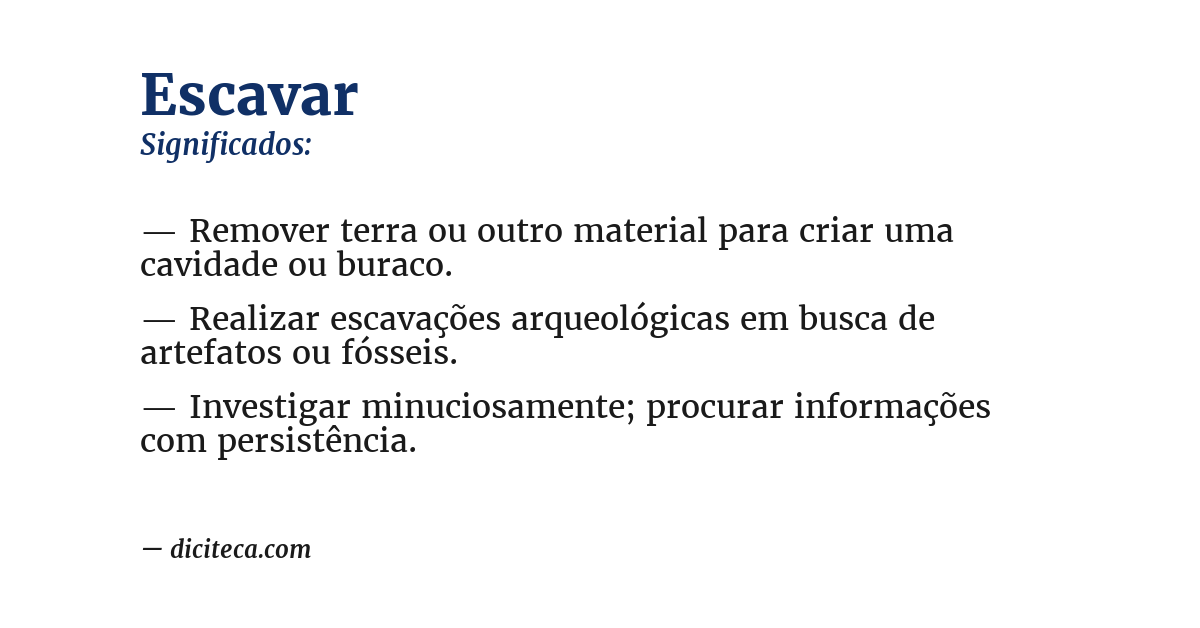 Significado de escavar