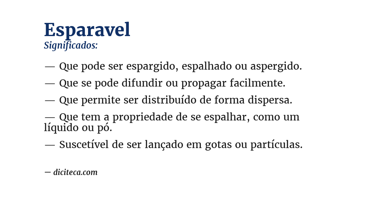 Significado de esparavel