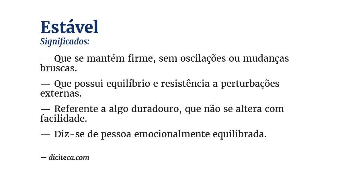 Significado de estável