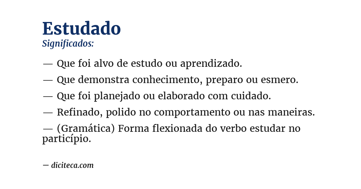 Significado de estudado