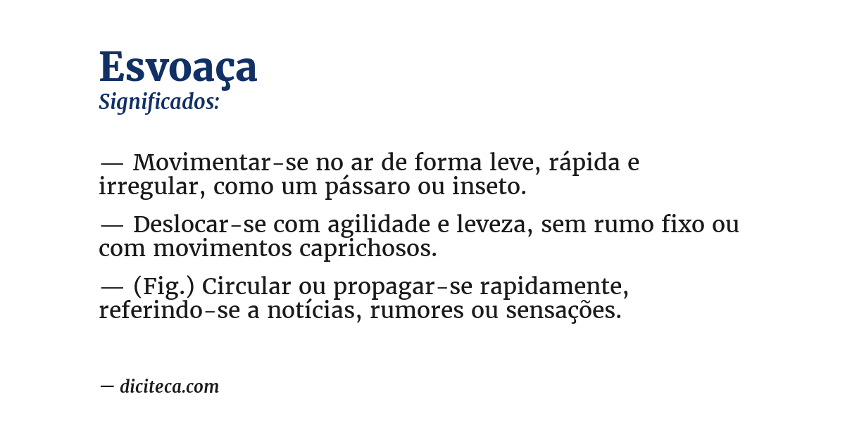 Significado de esvoaça