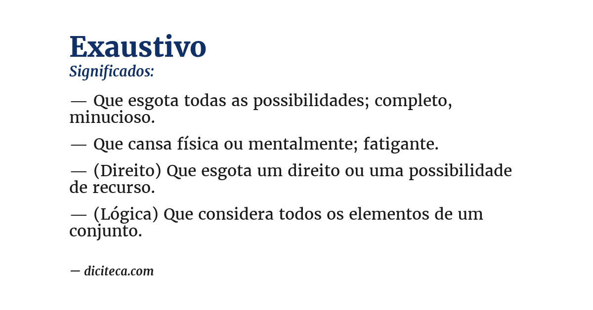 Significado de exaustivo