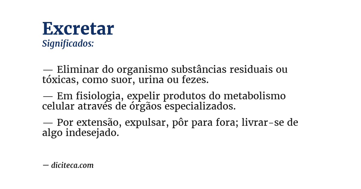 Significado de excretar