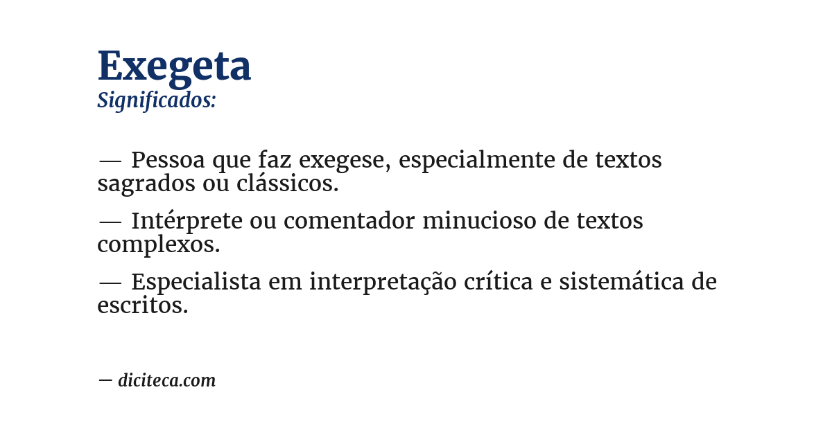 Significado de exegeta
