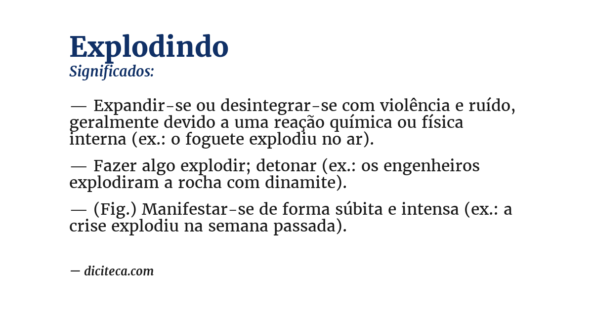 Significado de explodindo
