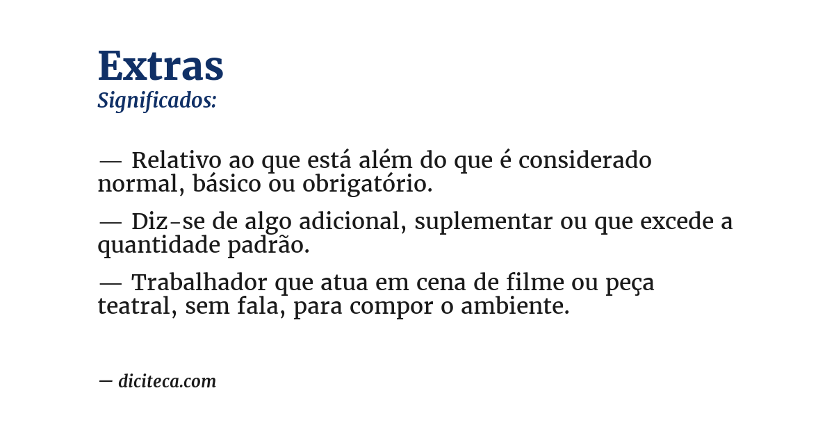 Significado de extras
