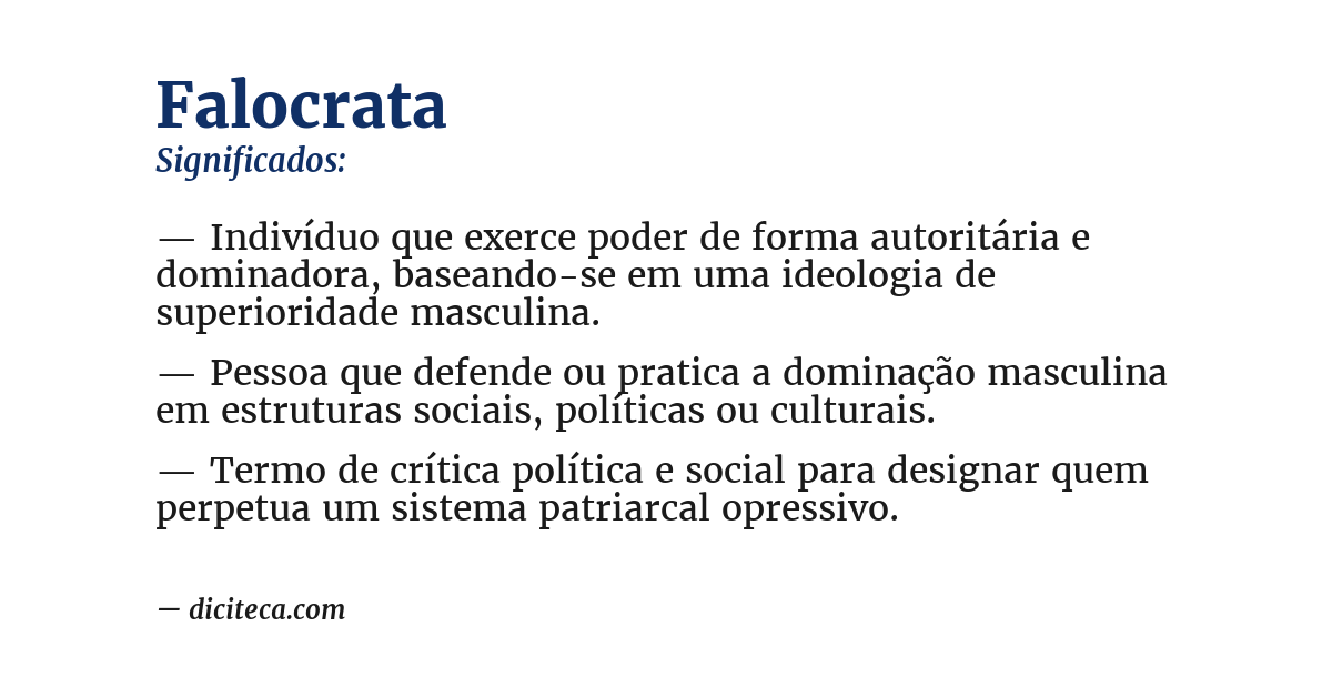 Significado de falocrata