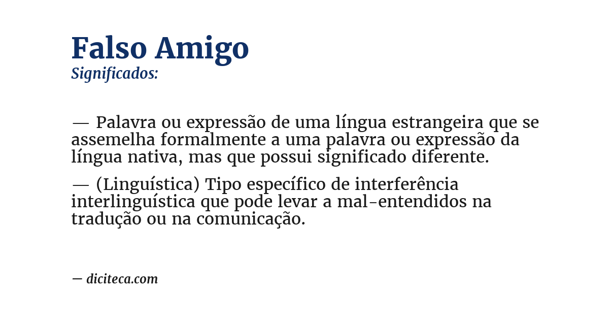 Significado de falso amigo