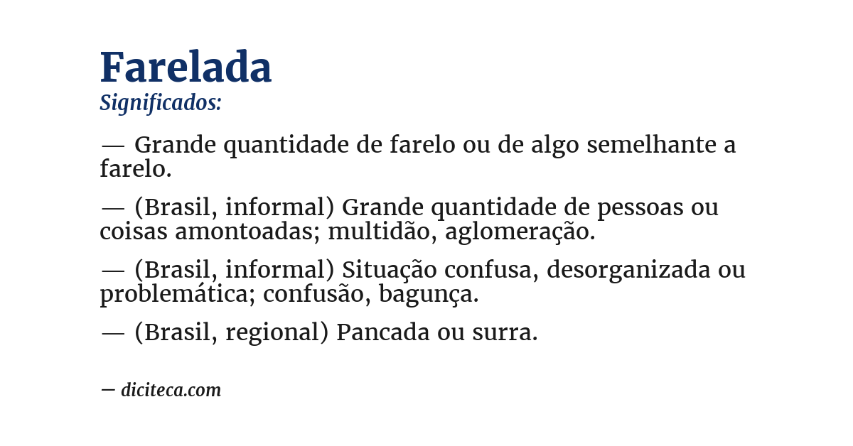 Significado de farelada