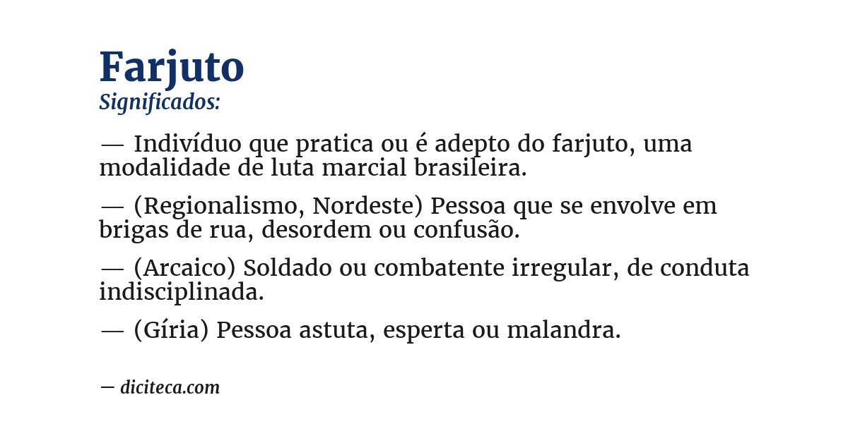 Significado de farjuto