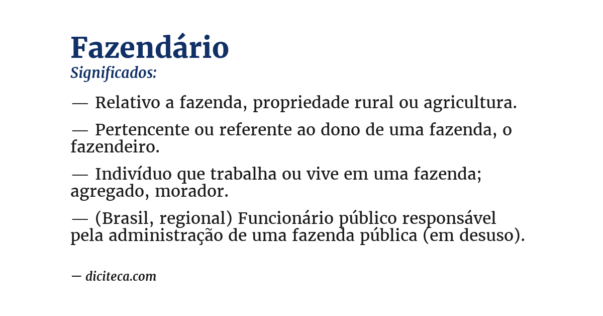 Significado de fazendário