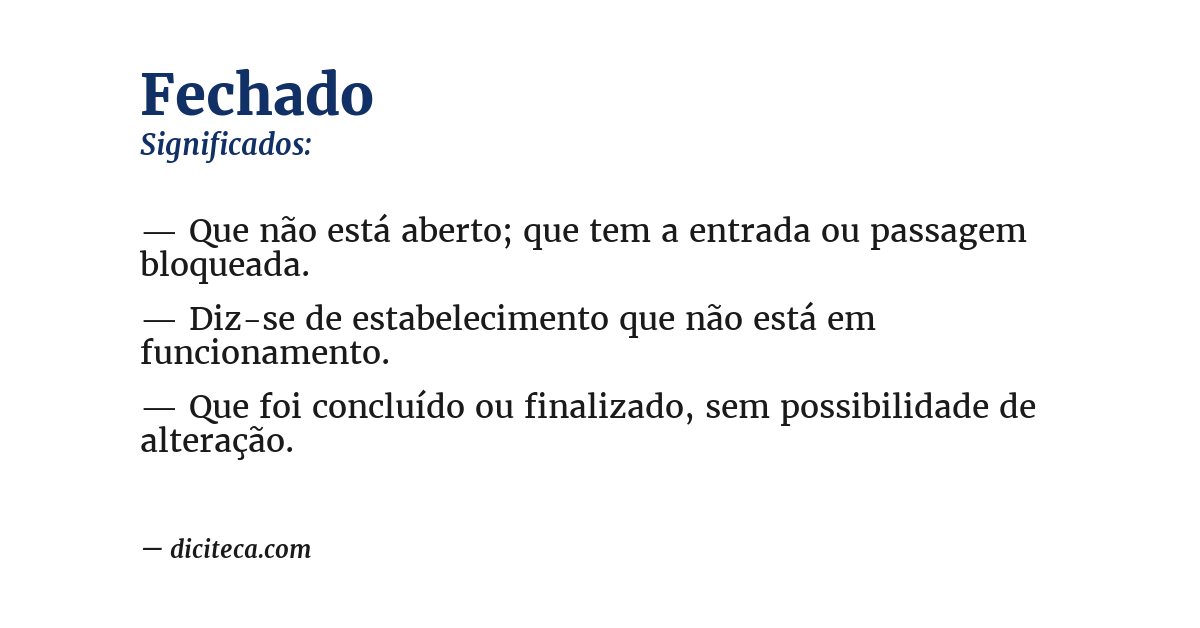 Significado de fechado