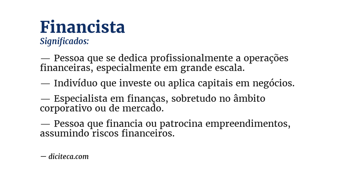 Significado de financista