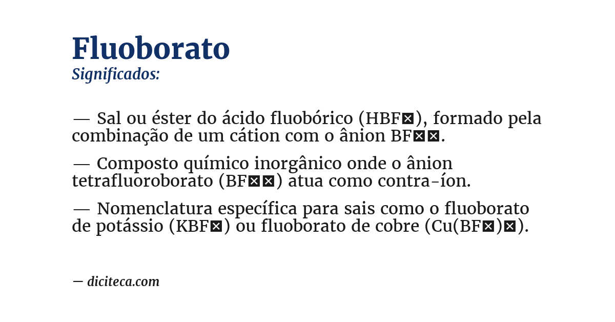 Significado de fluoborato
