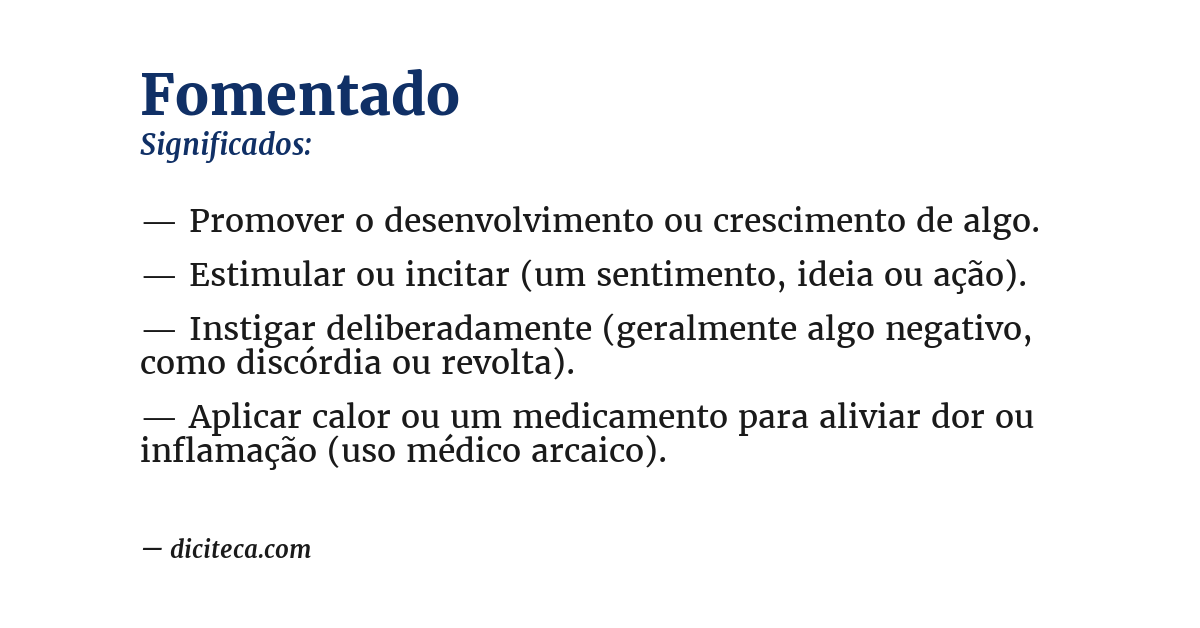 Significado de fomentado
