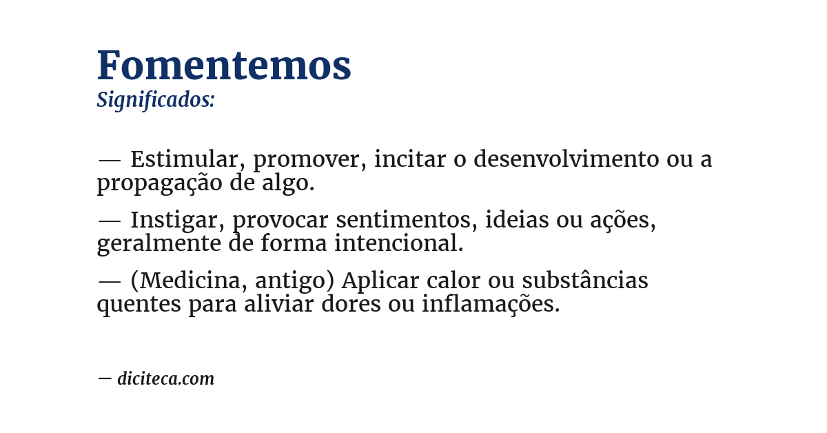 Significado de fomentemos