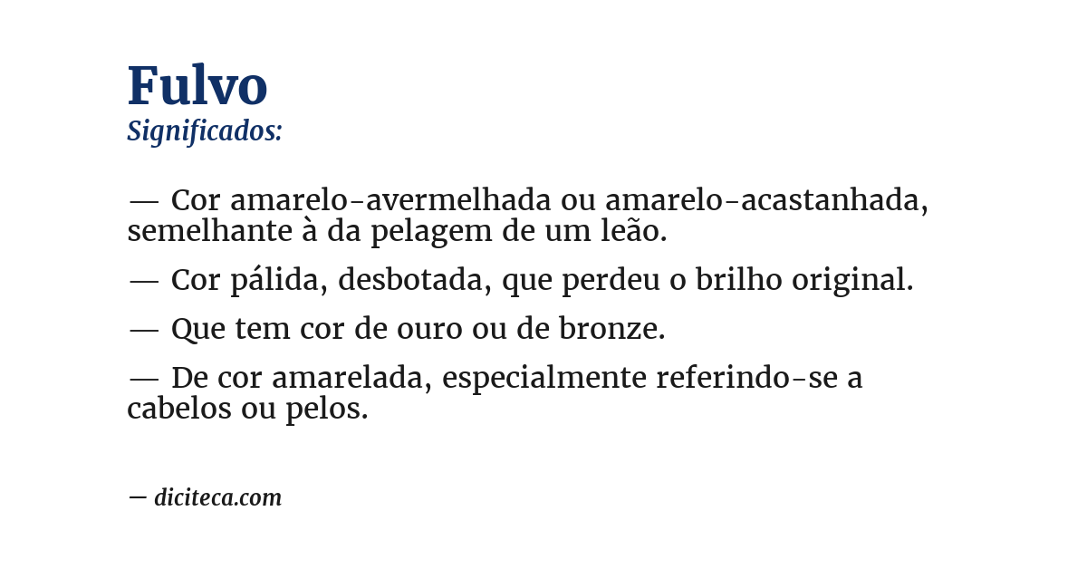 Significado de fulvo