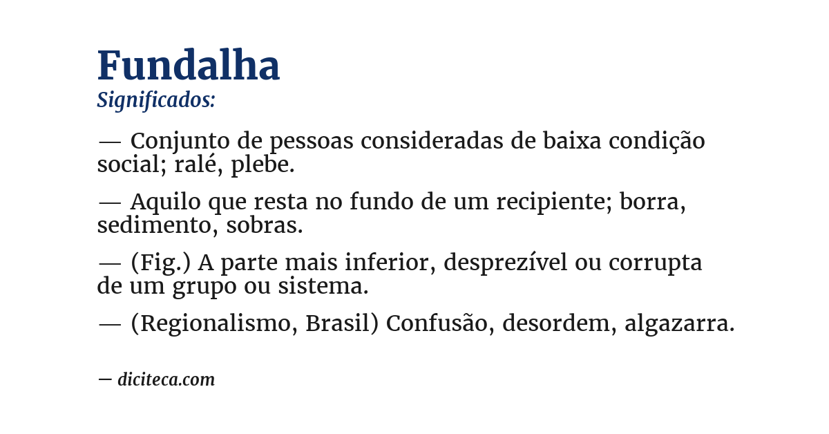 Significado de fundalha