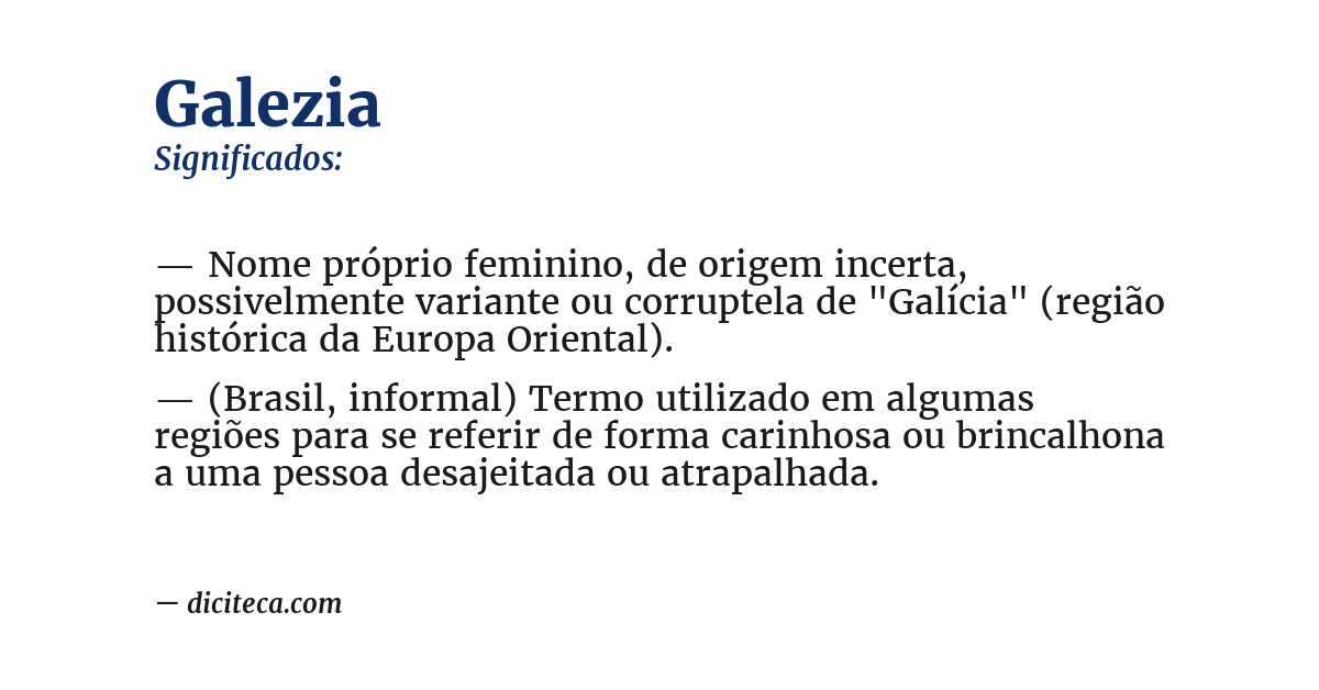 Significado de galezia