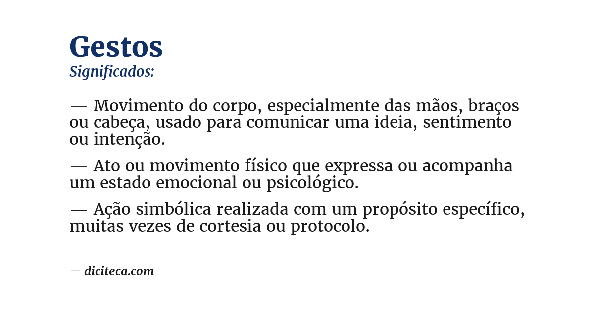 Significado de gestos