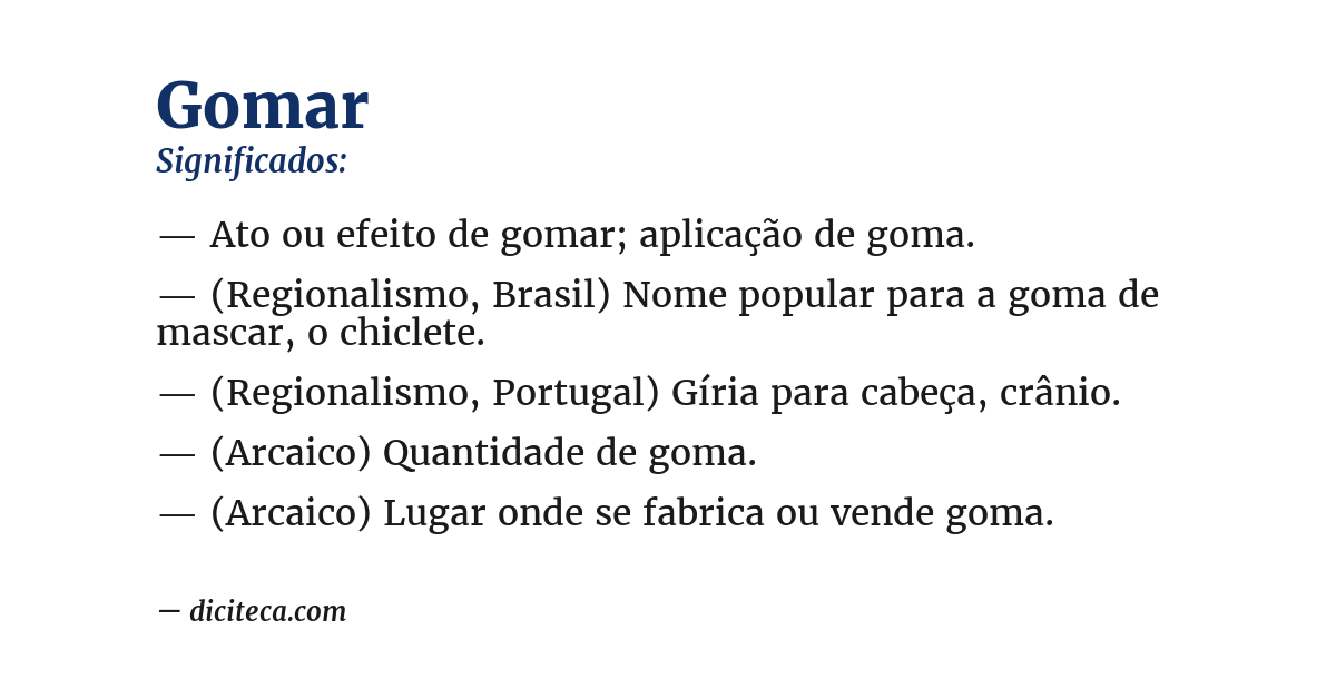Significado de gomar