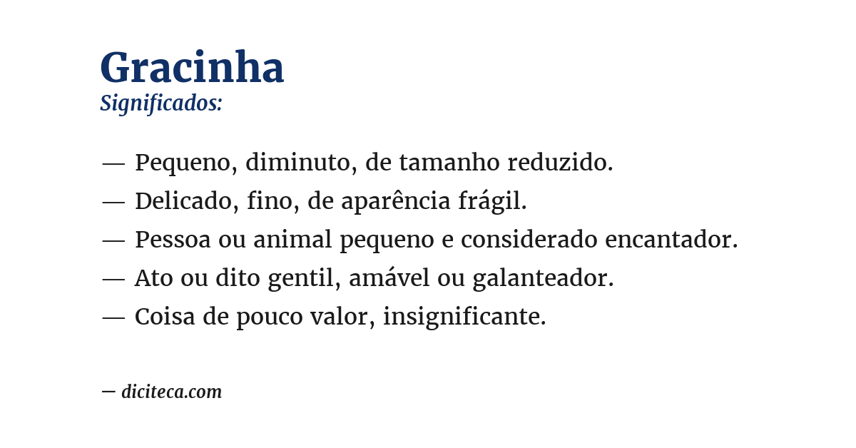 Significado de gracinha