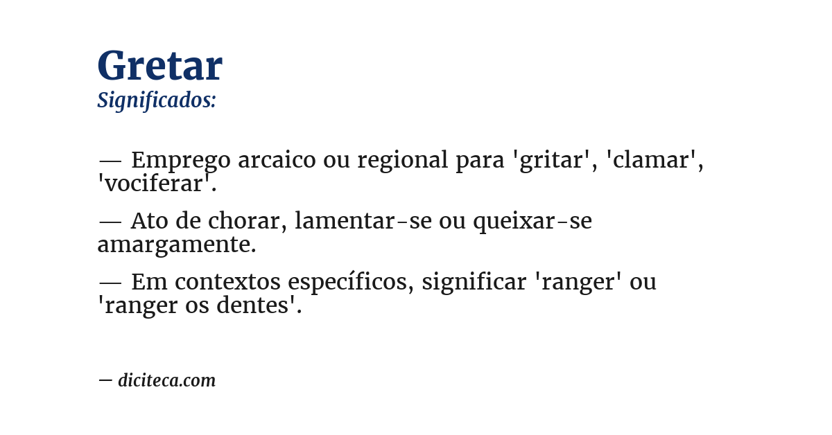 Significado de gretar