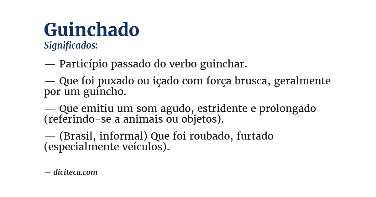 Significado de guinchado