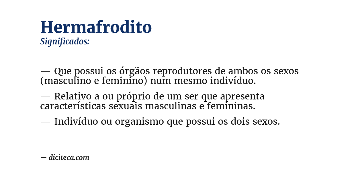 Significado de hermafrodito