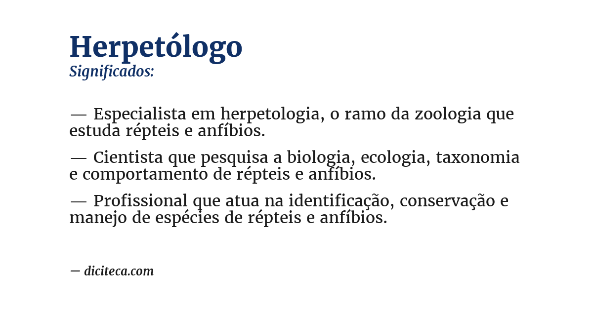 Significado de herpetólogo