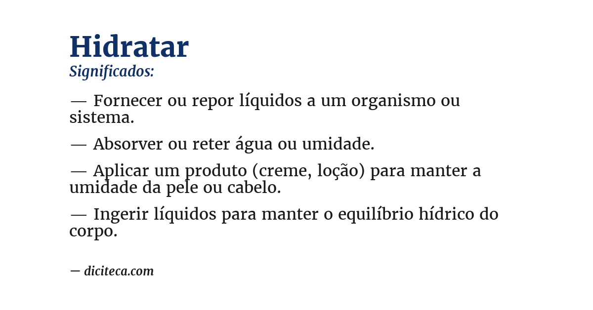 Significado de hidratar