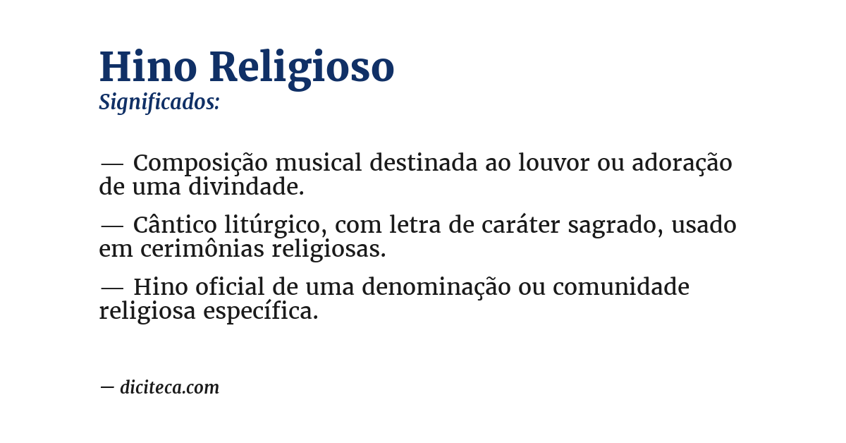 Significado de hino religioso