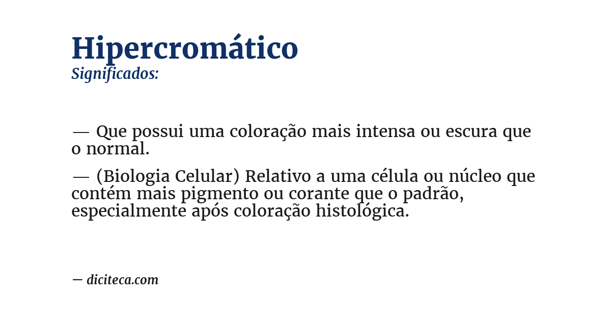 Significado de hipercromático
