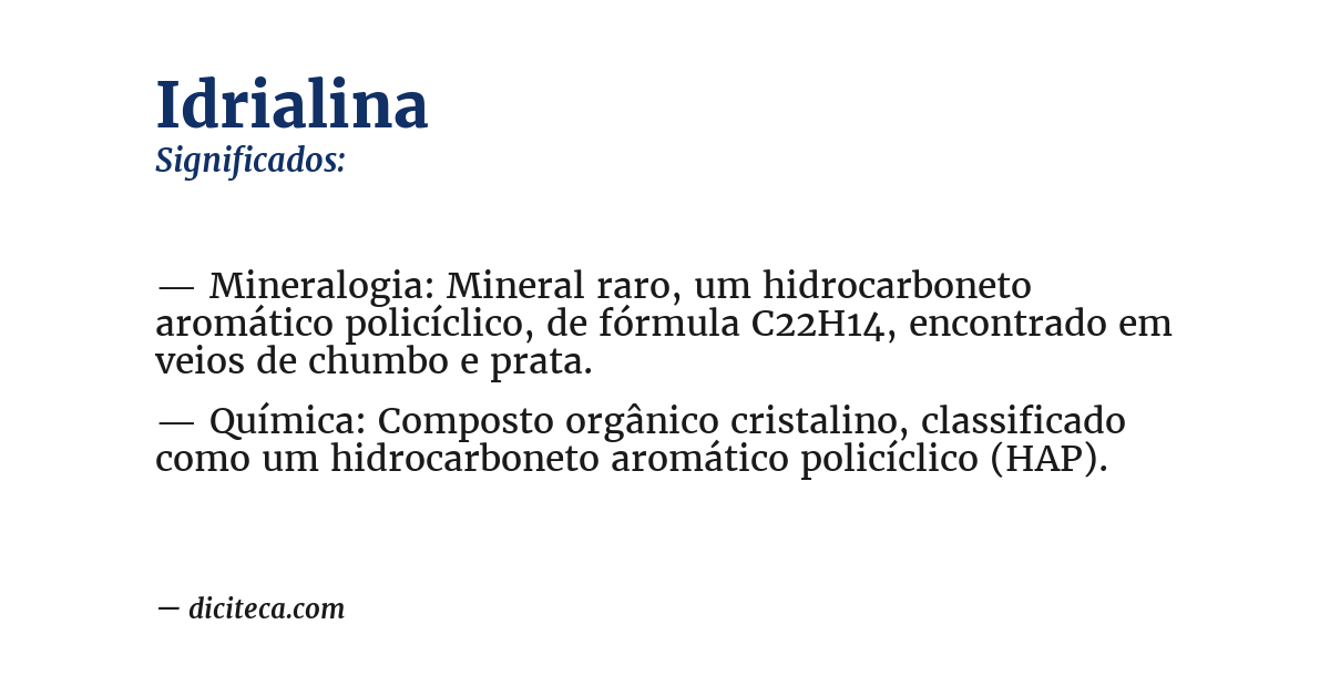 Significado de idrialina