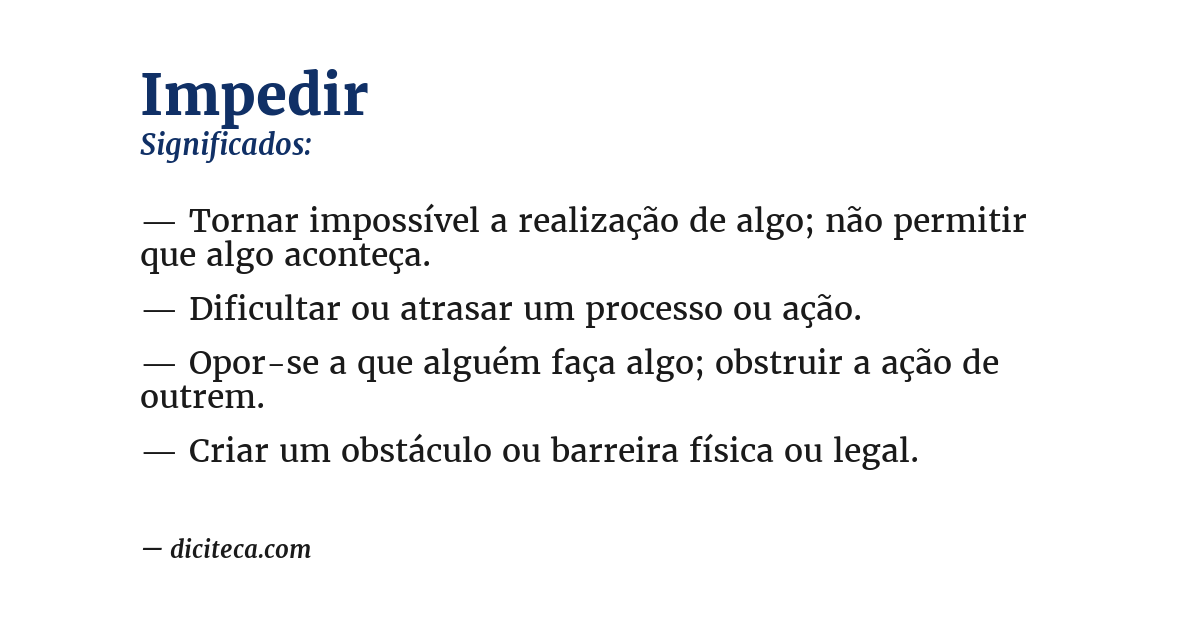 Significado de impedir