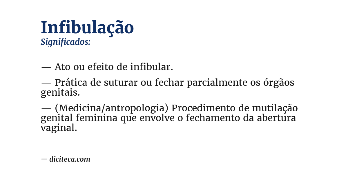 Significado de infibulação