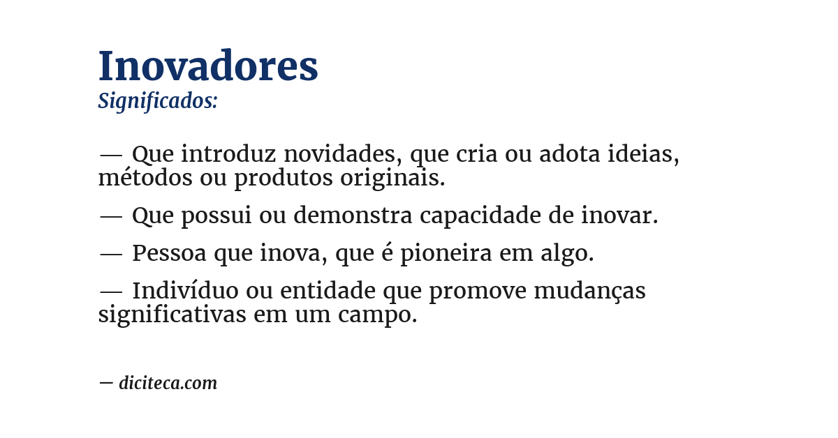 Significado de inovadores